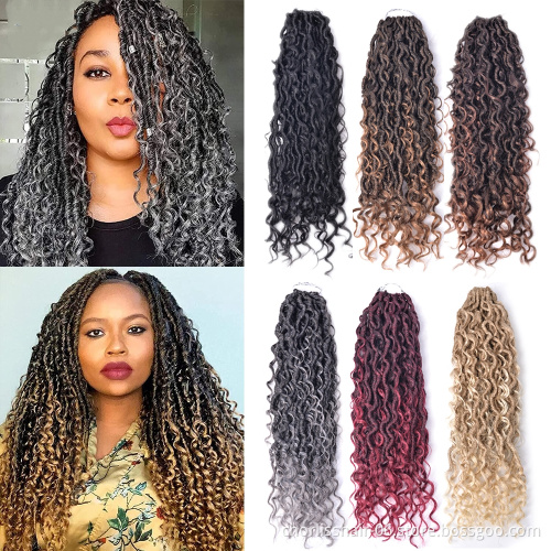 Solid Color Ombre River Goddess Locs With Curly Ending Faux Locs Crochet Braids South Africa Synthetic Bohemian Braiding Twists